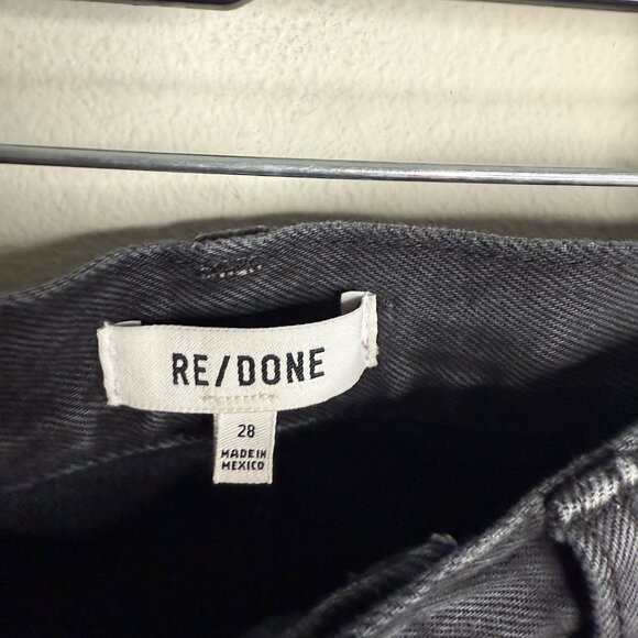 Re/Done Women's 28 Black Mid Rise Straight Leg Distressed Jeans Casual Denim - Picture 5 of 7